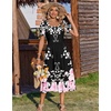 Zeagoo Summer Dresses for Women Flowy Casual Midi Dress Short Sleeve Tiered Dress Beach Vacation Sundresses with Pockets(Bf359)