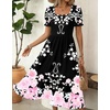 Zeagoo Summer Dresses for Women Flowy Casual Midi Dress Short Sleeve Tiered Dress Beach Vacation Sundresses with Pockets(Bf359)