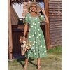 Zeagoo Summer Dresses for Women Flowy Casual Midi Dress Short Sleeve Tiered Dress Beach Vacation Sundresses with Pockets(Bf49)