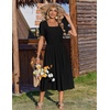 Zeagoo Summer Dresses for Women Flowy Casual Midi Dress Short Sleeve Tiered Dress Beach Vacation Sundresses with Pockets(Black)