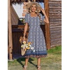 Zeagoo Summer Dresses for Women Flowy Casual Midi Dress Short Sleeve Tiered Dress Beach Vacation Sundresses with Pockets(Floral-3)