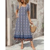 Zeagoo Summer Dresses for Women Flowy Casual Midi Dress Short Sleeve Tiered Dress Beach Vacation Sundresses with Pockets(Floral-3)
