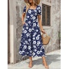 Zeagoo Summer Dresses for Women Flowy Casual Midi Dress Short Sleeve Tiered Dress Beach Vacation Sundresses with Pockets(Floral-printed)