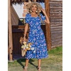Zeagoo Summer Dresses for Women Flowy Casual Midi Dress Short Sleeve Tiered Dress Beach Vacation Sundresses with Pockets(Floral-printed-2)