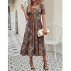 Zeagoo Summer Dresses for Women Flowy Casual Midi Dress Short Sleeve Tiered Dress Beach Vacation Sundresses with Pockets(Mz721)
