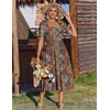 Zeagoo Summer Dresses for Women Flowy Casual Midi Dress Short Sleeve Tiered Dress Beach Vacation Sundresses with Pockets(Mz721)