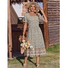 Zeagoo Summer Dresses for Women Flowy Casual Midi Dress Short Sleeve Tiered Dress Beach Vacation Sundresses with Pockets(Mz914)