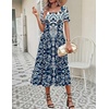 Zeagoo Summer Dresses for Women Flowy Casual Midi Dress Short Sleeve Tiered Dress Beach Vacation Sundresses with Pockets(Mz924)