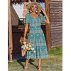 Zeagoo Summer Dresses for Women Flowy Casual Midi Dress Short Sleeve Tiered Dress Beach Vacation Sundresses with Pockets(Pa169)