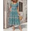 Zeagoo Summer Dresses for Women Flowy Casual Midi Dress Short Sleeve Tiered Dress Beach Vacation Sundresses with Pockets(Pa169)