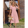 Zeagoo Summer Dresses for Women Flowy Casual Midi Dress Short Sleeve Tiered Dress Beach Vacation Sundresses with Pockets(Pink Dot)
