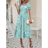 Zeagoo Summer Dresses for Women Flowy Casual Midi Dress Short Sleeve Tiered Dress Beach Vacation Sundresses with Pockets(Sf373)