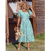 Zeagoo Summer Dresses for Women Flowy Casual Midi Dress Short Sleeve Tiered Dress Beach Vacation Sundresses with Pockets(Sf373)