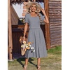 Zeagoo Summer Dresses for Women Flowy Casual Midi Dress Short Sleeve Tiered Dress Beach Vacation Sundresses with Pockets(Tz452)