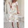 Zeagoo Summer Dresses for Women Flowy Casual Midi Dress Short Sleeve Tiered Dress Beach Vacation Sundresses with Pockets(Wf109)
