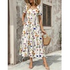 Zeagoo Summer Dresses for Women Flowy Casual Midi Dress Short Sleeve Tiered Dress Beach Vacation Sundresses with Pockets(Wf109)