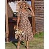 Zeagoo Summer Dresses for Women Flowy Casual Midi Dress Short Sleeve Tiered Dress Beach Vacation Sundresses with Pockets(Wf87)