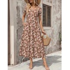 Zeagoo Summer Dresses for Women Flowy Casual Midi Dress Short Sleeve Tiered Dress Beach Vacation Sundresses with Pockets(Wf87)