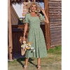Zeagoo Summer Dresses for Women Flowy Casual Midi Dress Short Sleeve Tiered Dress Beach Vacation Sundresses with Pockets(Xh534)
