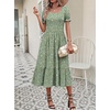 Zeagoo Summer Dresses for Women Flowy Casual Midi Dress Short Sleeve Tiered Dress Beach Vacation Sundresses with Pockets(Xh534)