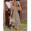 Zeagoo Summer Dresses for Women Flowy Casual Midi Dress Short Sleeve Tiered Dress Beach Vacation Sundresses with Pockets(Xh594)