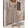 Zeagoo Summer Dresses for Women Flowy Casual Midi Dress Short Sleeve Tiered Dress Beach Vacation Sundresses with Pockets(Xh594)