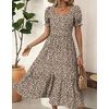 Zeagoo Summer Dresses for Women Flowy Casual Midi Dress Short Sleeve Tiered Dress Beach Vacation Sundresses with Pockets(Xh594)