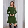 Zeagoo Sweater Dress for Women Fall 2026 Long Sleeve Crew Neck Ribbed Knit Fit and Flare A-Line Dresses(Army Green)