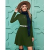 Zeagoo Sweater Dress for Women Fall 2026 Long Sleeve Crew Neck Ribbed Knit Fit and Flare A-Line Dresses(Army Green)