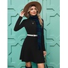 Zeagoo Sweater Dress for Women Fall 2026 Long Sleeve Crew Neck Ribbed Knit Fit and Flare A-Line Dresses(Black)
