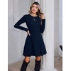 Zeagoo Sweater Dress for Women Fall 2026 Long Sleeve Crew Neck Ribbed Knit Fit and Flare A-Line Dresses(Blue)