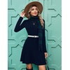 Zeagoo Sweater Dress for Women Fall 2026 Long Sleeve Crew Neck Ribbed Knit Fit and Flare A-Line Dresses(Blue)