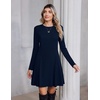Zeagoo Sweater Dress for Women Fall 2026 Long Sleeve Crew Neck Ribbed Knit Fit and Flare A-Line Dresses(Blue)