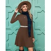 Zeagoo Sweater Dress for Women Fall 2026 Long Sleeve Crew Neck Ribbed Knit Fit and Flare A-Line Dresses(Brown)