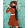 Zeagoo Sweater Dress for Women Fall 2026 Long Sleeve Crew Neck Ribbed Knit Fit and Flare A-Line Dresses(Caramel)