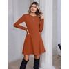 Zeagoo Sweater Dress for Women Fall 2026 Long Sleeve Crew Neck Ribbed Knit Fit and Flare A-Line Dresses(Caramel)