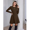 Zeagoo Sweater Dress for Women Fall 2026 Long Sleeve Crew Neck Ribbed Knit Fit and Flare A-Line Dresses(Chestnut Brown)