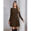 Zeagoo Sweater Dress for Women Fall 2026 Long Sleeve Crew Neck Ribbed Knit Fit and Flare A-Line Dresses(Chestnut Brown)
