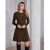 Zeagoo Sweater Dress for Women Fall 2026 Long Sleeve Crew Neck Ribbed Knit Fit and Flare A-Line Dresses(Chestnut Brown)