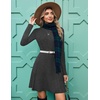 Zeagoo Sweater Dress for Women Fall 2026 Long Sleeve Crew Neck Ribbed Knit Fit and Flare A-Line Dresses(Dark Grey)
