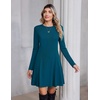 Zeagoo Sweater Dress for Women Fall 2026 Long Sleeve Crew Neck Ribbed Knit Fit and Flare A-Line Dresses(Deep Dark Blue)