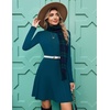 Zeagoo Sweater Dress for Women Fall 2026 Long Sleeve Crew Neck Ribbed Knit Fit and Flare A-Line Dresses(Deep Dark Blue)