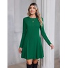 Zeagoo Sweater Dress for Women Fall 2026 Long Sleeve Crew Neck Ribbed Knit Fit and Flare A-Line Dresses(Green)