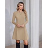 Zeagoo Sweater Dress for Women Fall 2026 Long Sleeve Crew Neck Ribbed Knit Fit and Flare A-Line Dresses(Khaki)