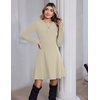 Zeagoo Sweater Dress for Women Fall 2026 Long Sleeve Crew Neck Ribbed Knit Fit and Flare A-Line Dresses(Moon-grey)