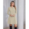 Zeagoo Sweater Dress for Women Fall 2026 Long Sleeve Crew Neck Ribbed Knit Fit and Flare A-Line Dresses(Moon-grey)