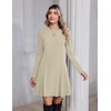 Zeagoo Sweater Dress for Women Fall 2026 Long Sleeve Crew Neck Ribbed Knit Fit and Flare A-Line Dresses(Moon-grey)