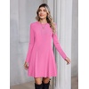 Zeagoo Sweater Dress for Women Fall 2026 Long Sleeve Crew Neck Ribbed Knit Fit and Flare A-Line Dresses(Peach Pink)