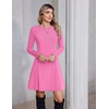 Zeagoo Sweater Dress for Women Fall 2026 Long Sleeve Crew Neck Ribbed Knit Fit and Flare A-Line Dresses(Peach Pink)