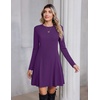 Zeagoo Sweater Dress for Women Fall 2026 Long Sleeve Crew Neck Ribbed Knit Fit and Flare A-Line Dresses(Purple)